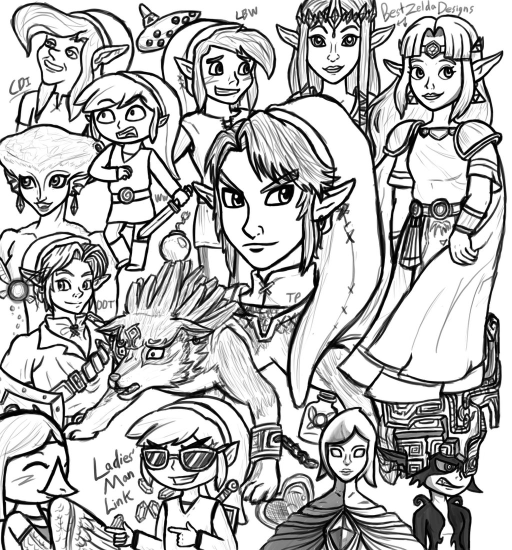 Legend of zelda sketch dump by inkrose on
