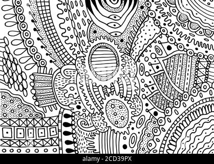 Boho doodle pattern for coloring book for adults coloring page with floral motifs psychedelic texture zentangle pattern vector illustration stock vector image art