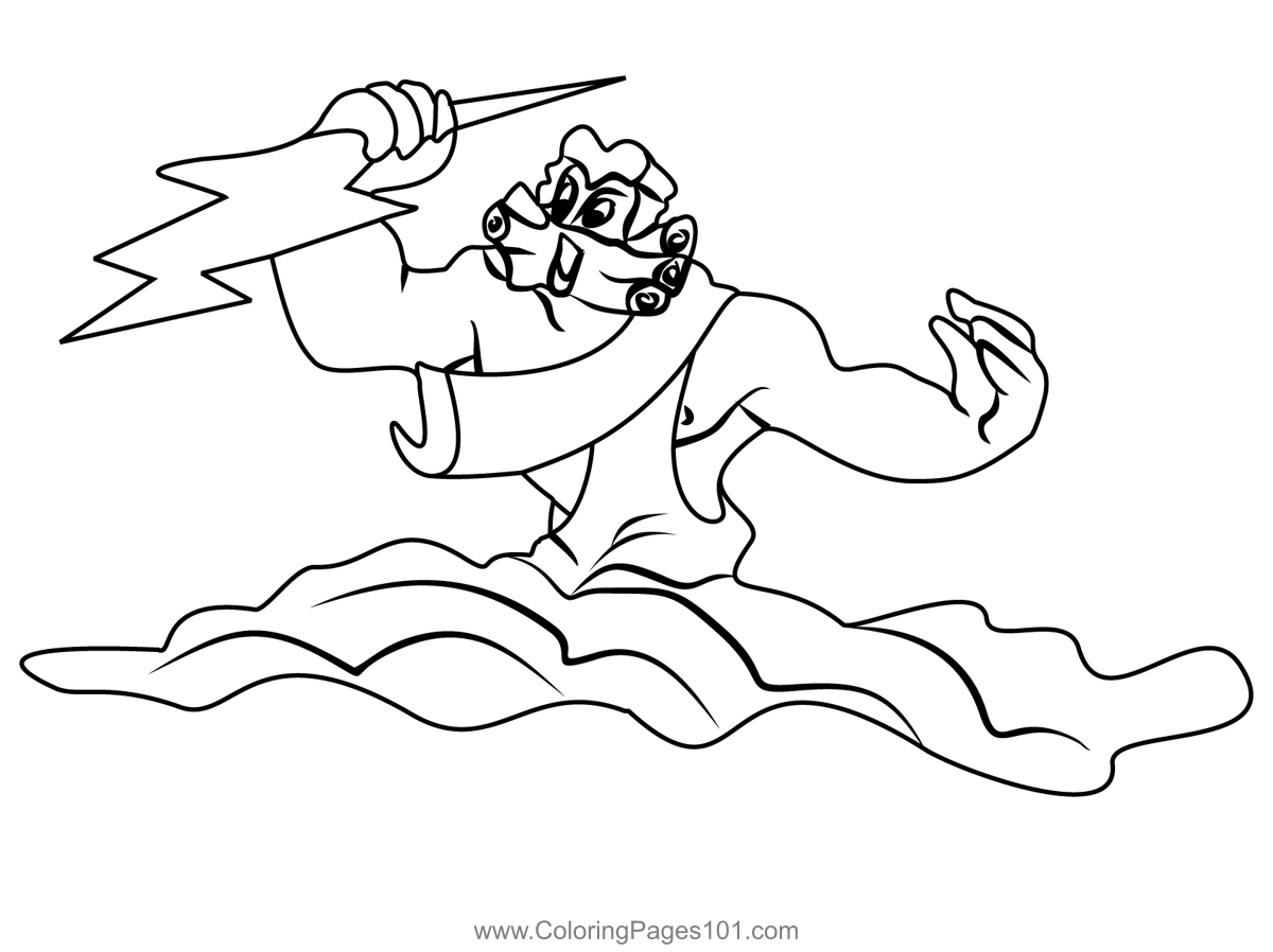 Zeus from fantasia coloring page for kids
