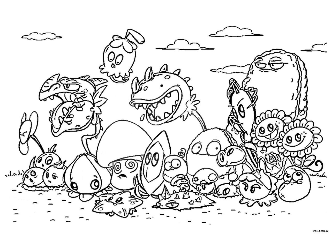 Plants vs zombie coloring pages by coloringpageswk on