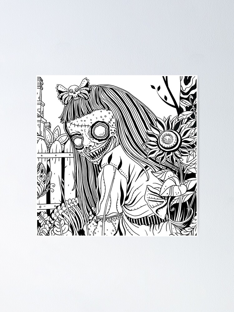 Adult coloring zombie poster by yuna