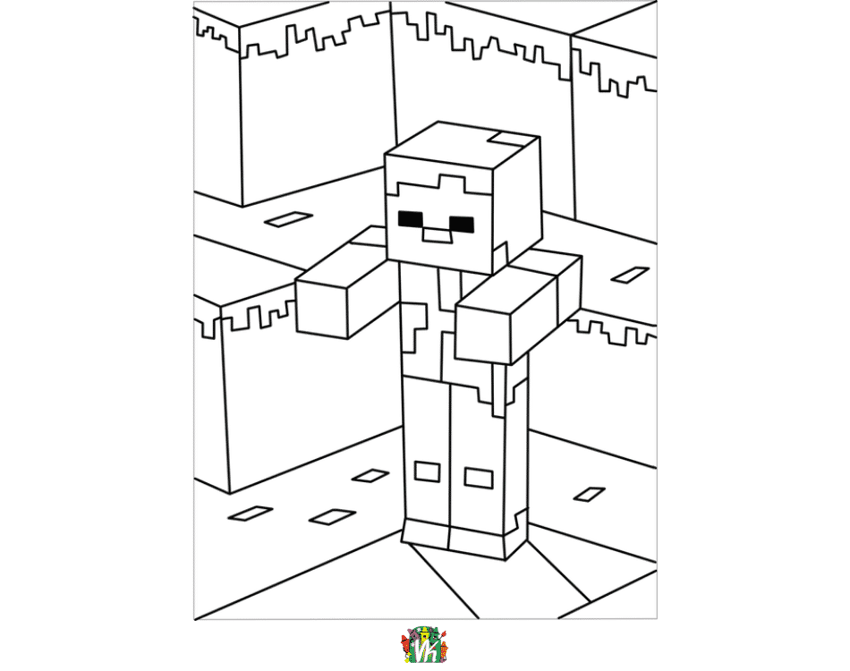 Minecraft coloring pages please d