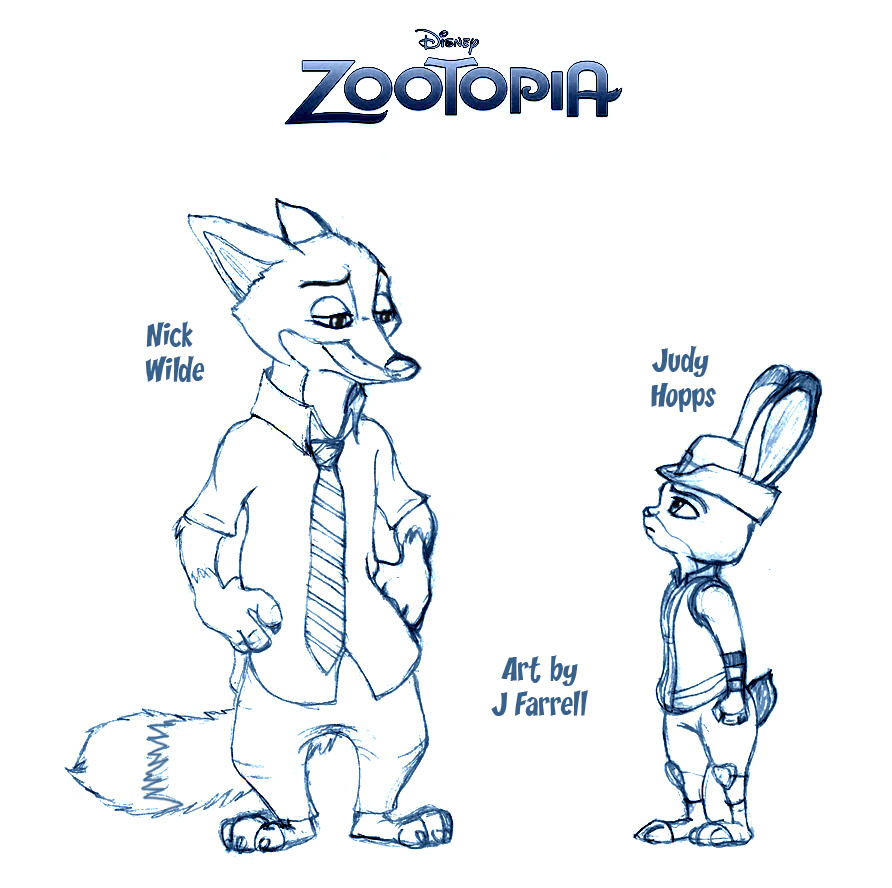 Nick wilde and judy hopps of disneys zootopia by darkmane on